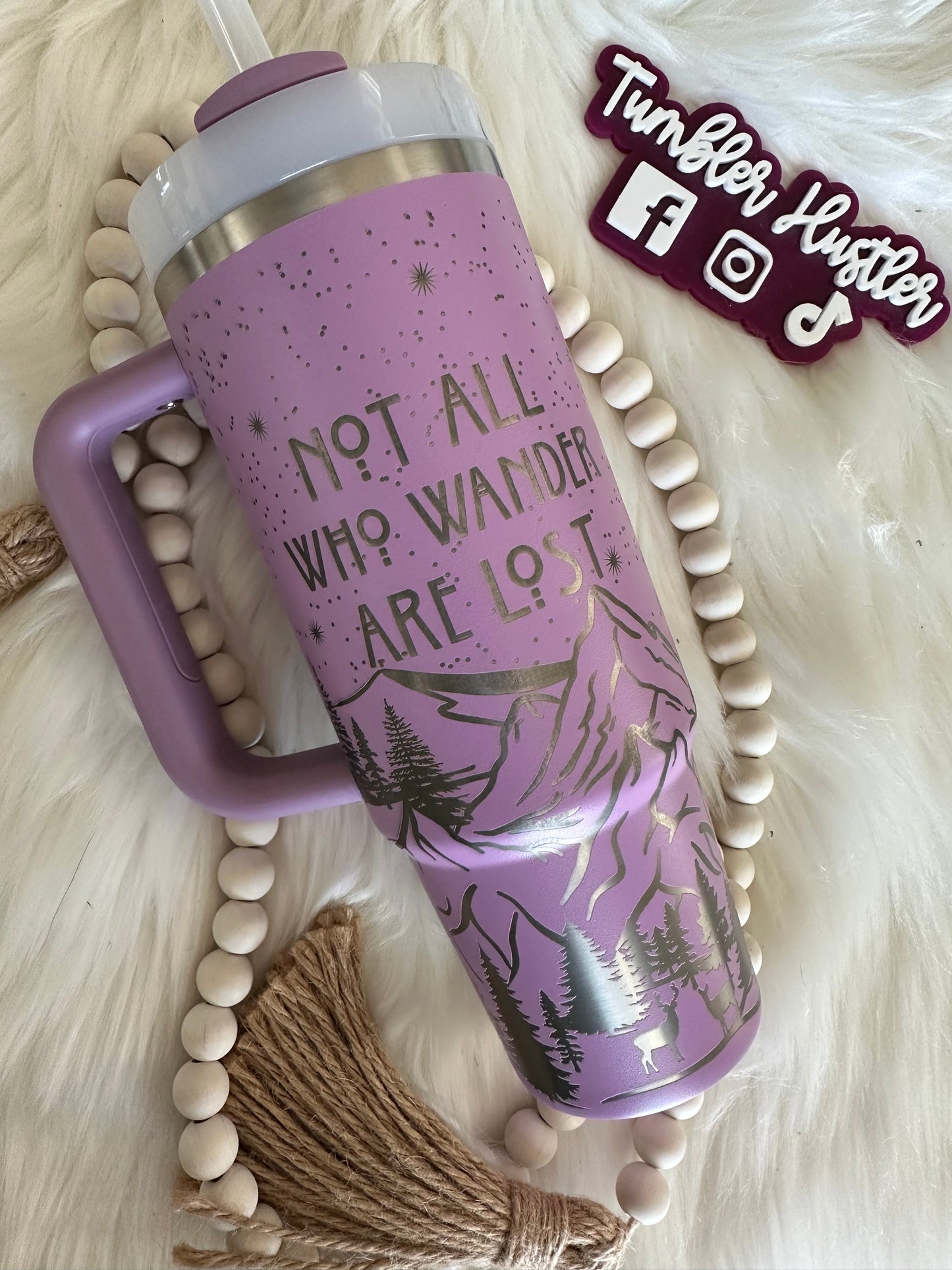 Custom Not All Who Wander Are Lost Laser Engraved Stanley