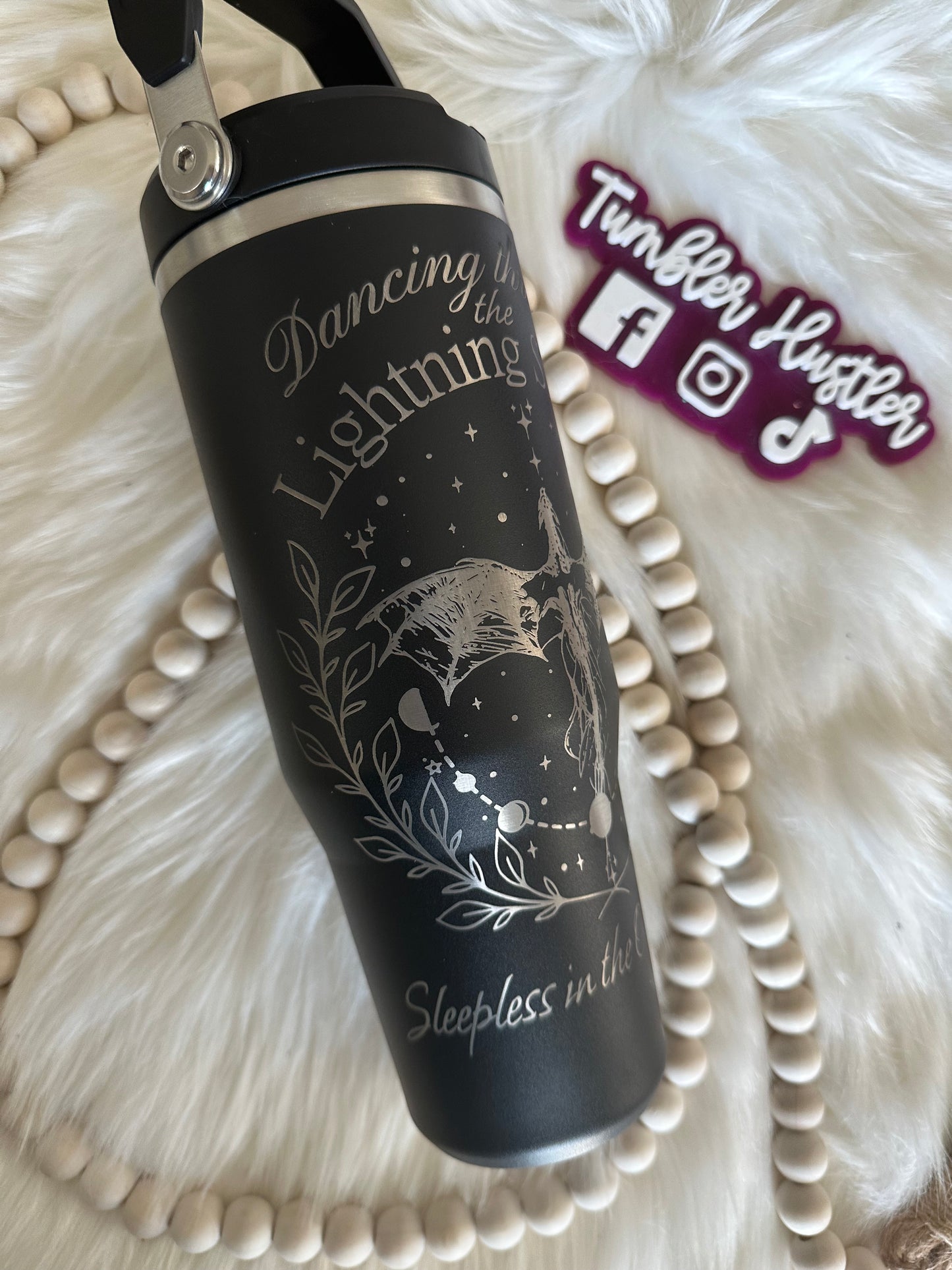 Custom Onyx Night Laser Engraved Stanley