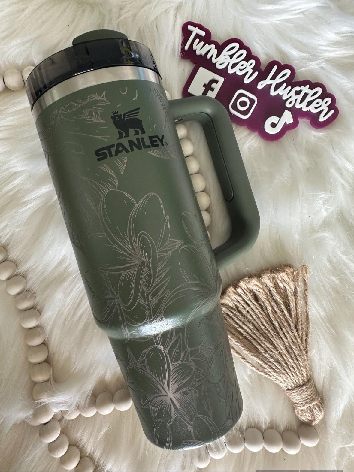 Custom Monstera Laser Engraved Stanley