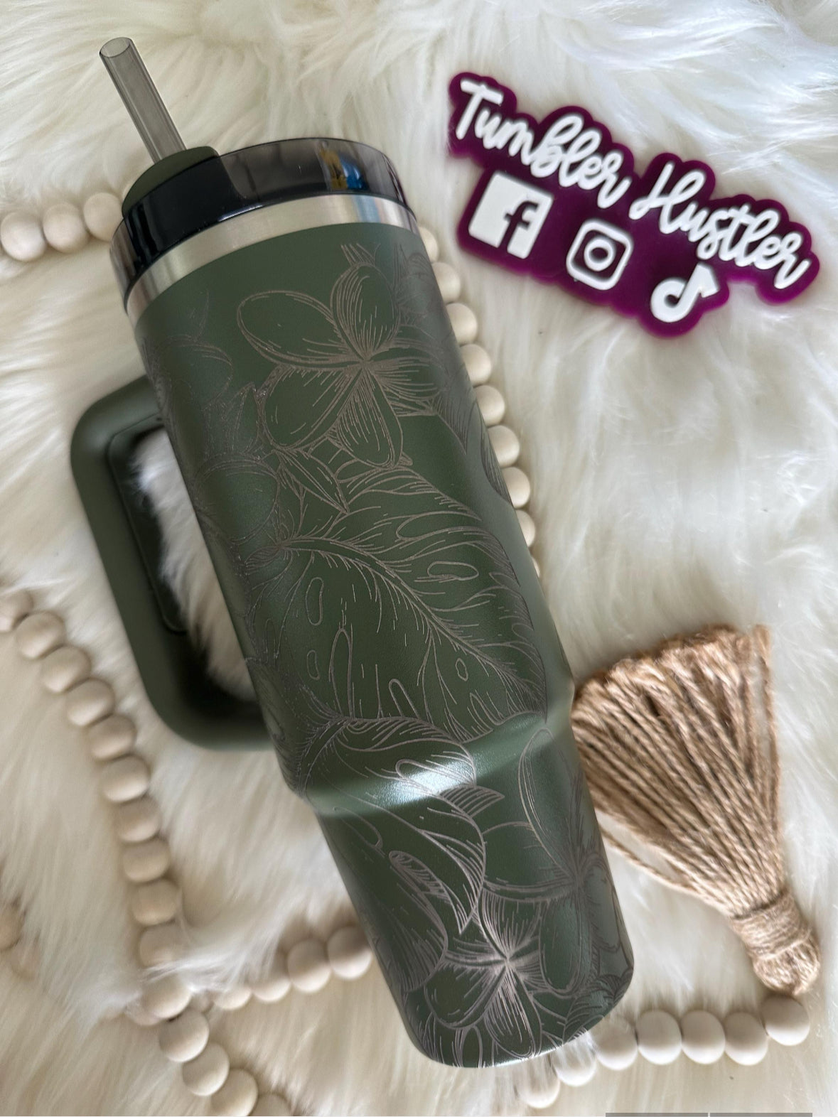 Custom Monstera Laser Engraved Stanley