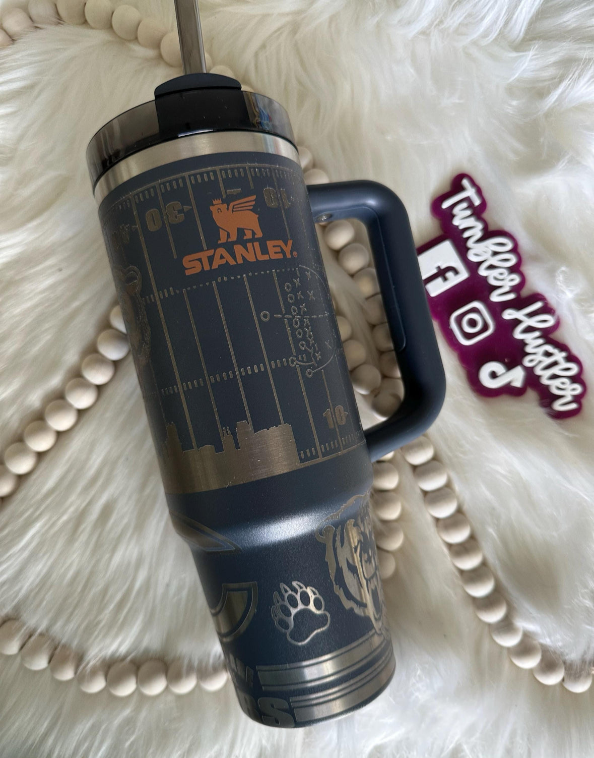 Custom Chicago Football Team Laser Engraved Stanley