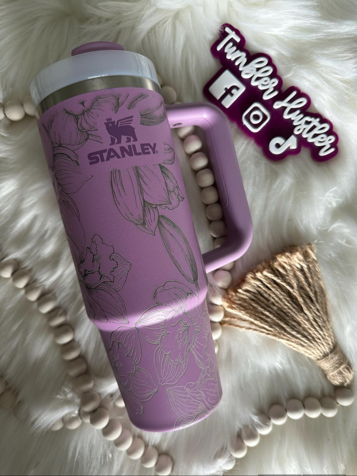 Custom Orchids Laser Engraved Stanley