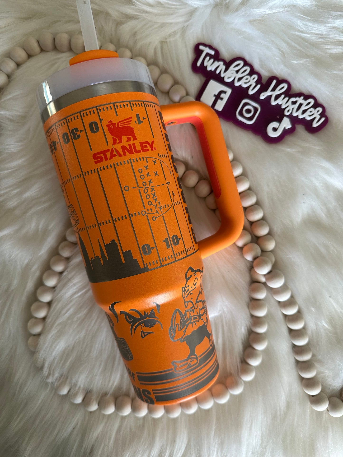 Custom Cleveland Football Team Laser Engraved Stanley