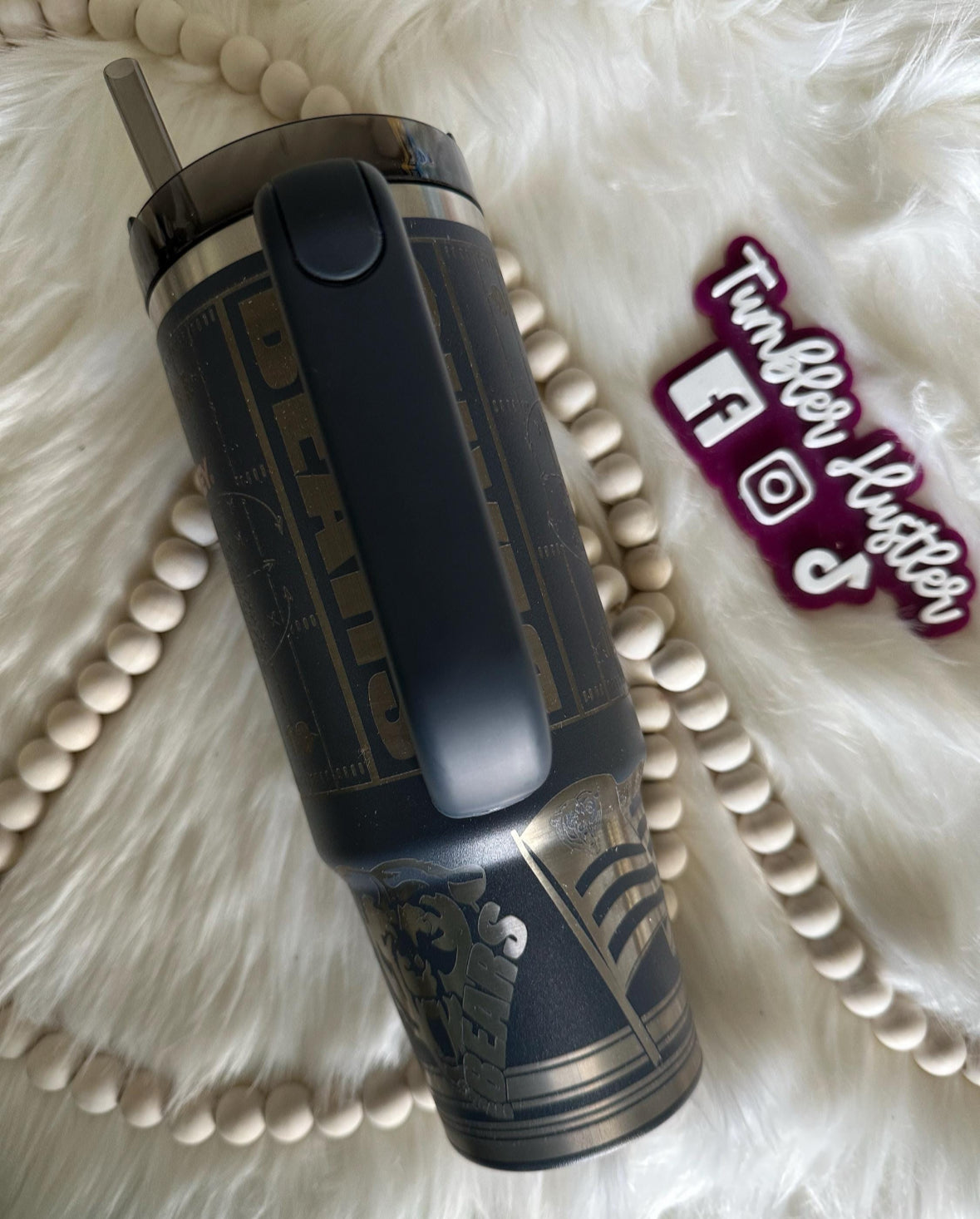 Custom Chicago Football Team Laser Engraved Stanley