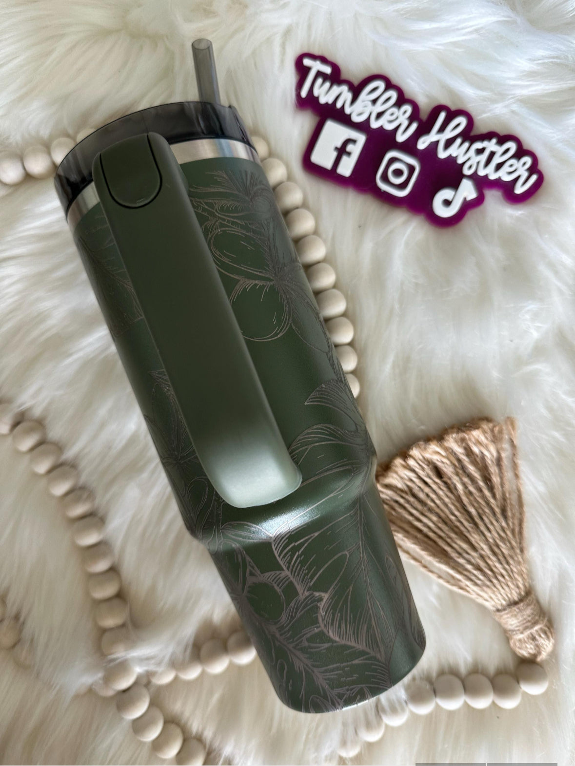 Custom Monstera Laser Engraved Stanley