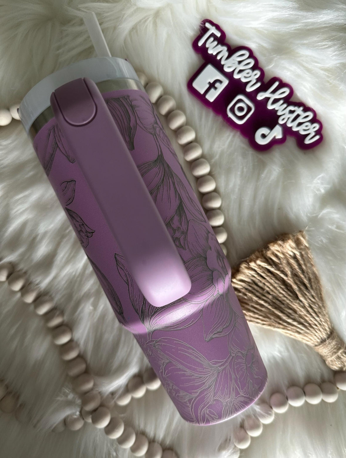 Custom Orchids Laser Engraved Stanley