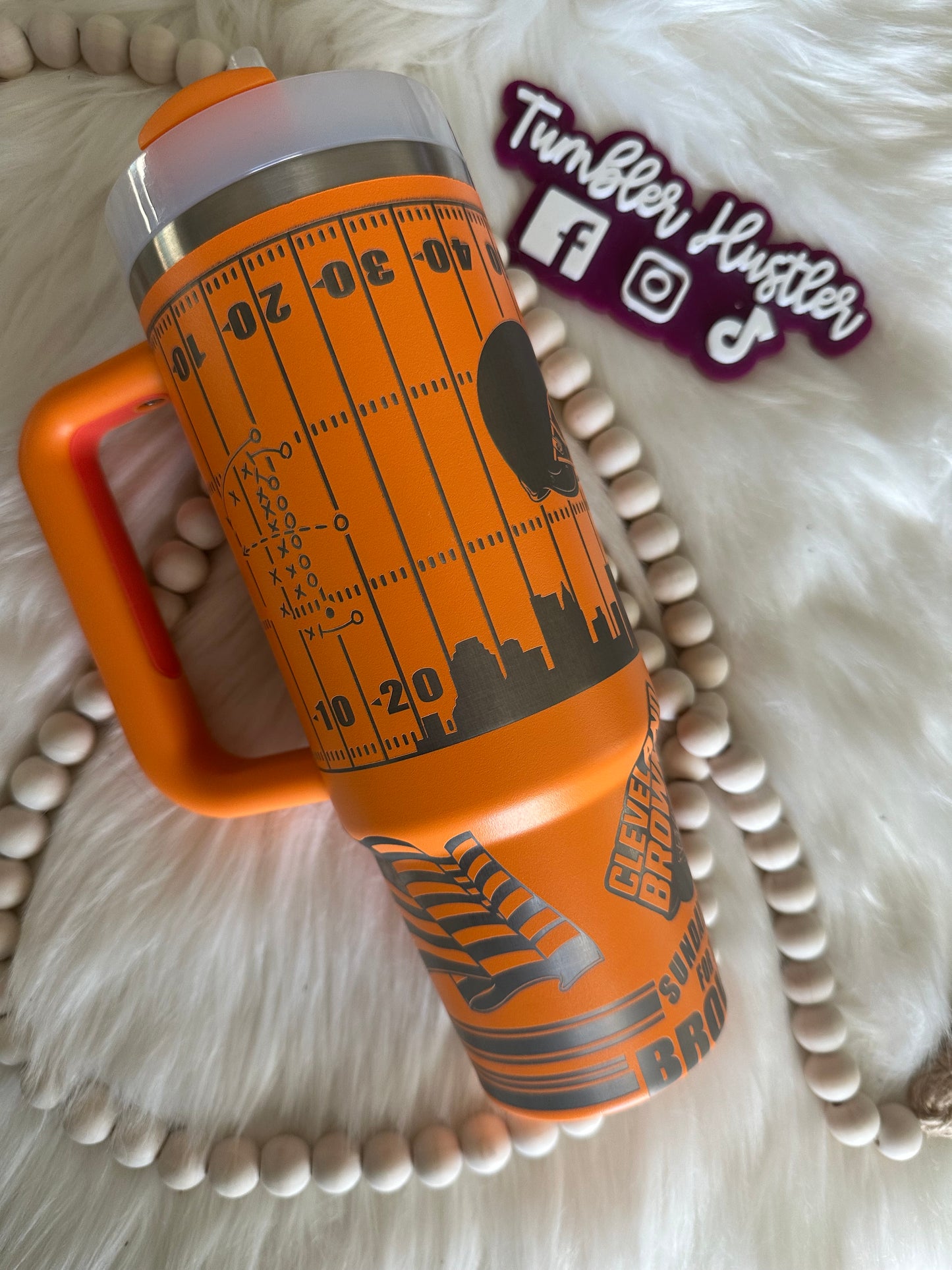 Custom Cleveland Football Team Laser Engraved Stanley