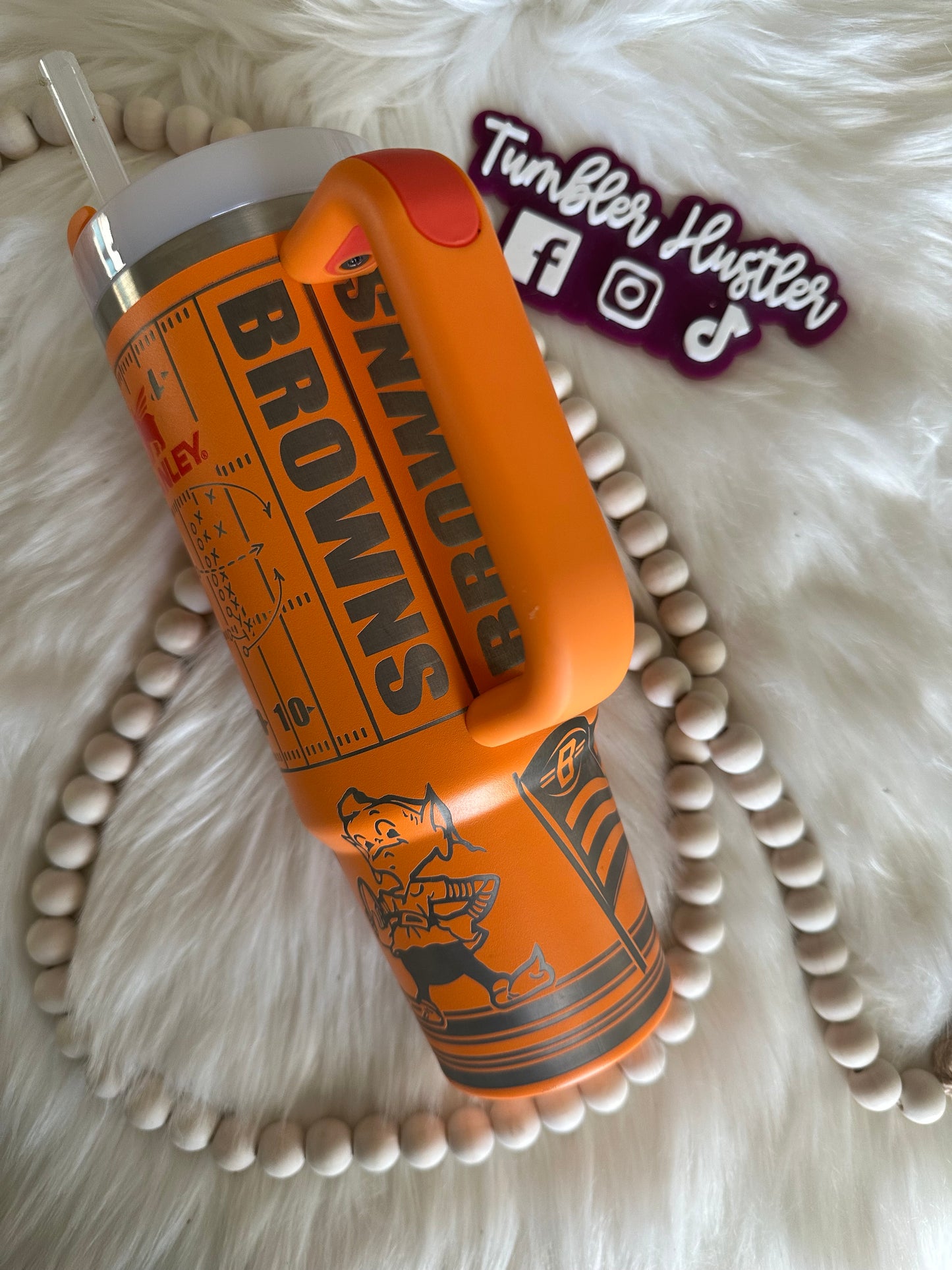 Custom Cleveland Football Team Laser Engraved Stanley