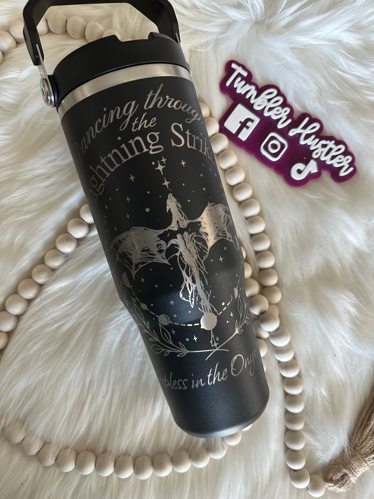 Custom Onyx Night Laser Engraved Stanley