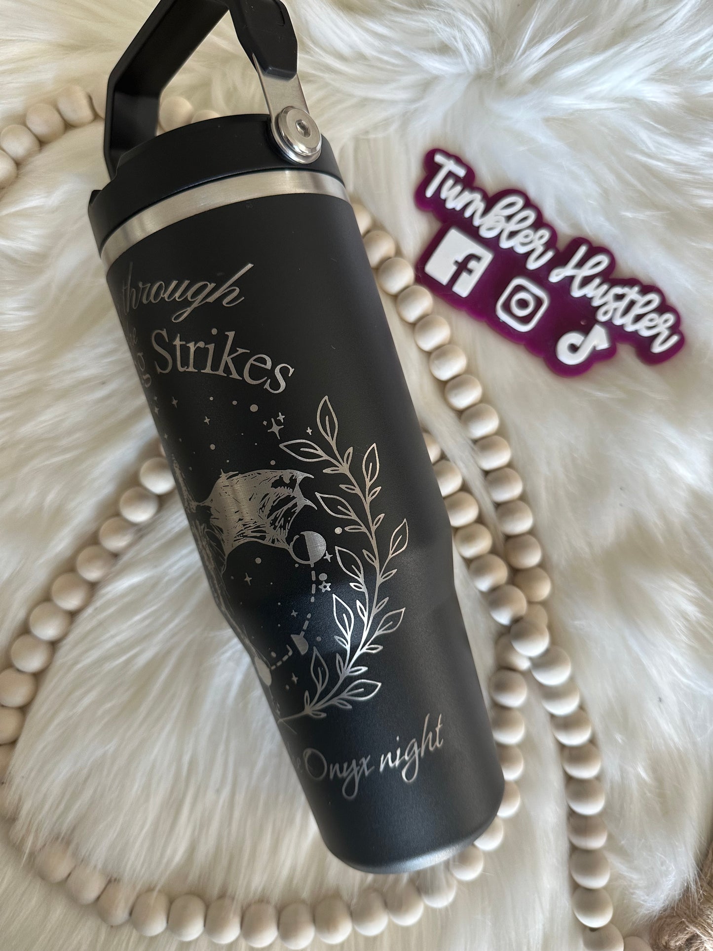 Custom Onyx Night Laser Engraved Stanley